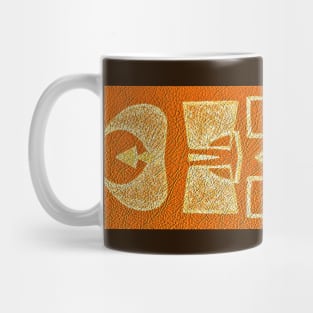 Orange African Wax Abstract Symbol Pattern Mug